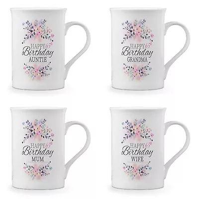 £9.99 • Buy Floral Happy 65th Birthday (Relation) Novelty Gift Fine Bone China Mug