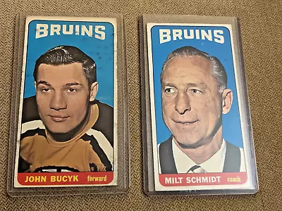 1964-65 TOPPS #100 JOHN BUCYK #70 MILT SCHMIDT - Boston Bruins - Hockey Cards • $109.95