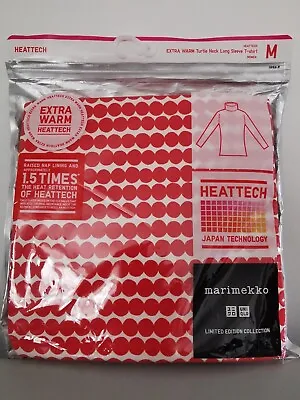 BNWT Uniqlo X Marimekko Red Polka Dot Extra Warm Heattech Top Size Medium * NEW • £75