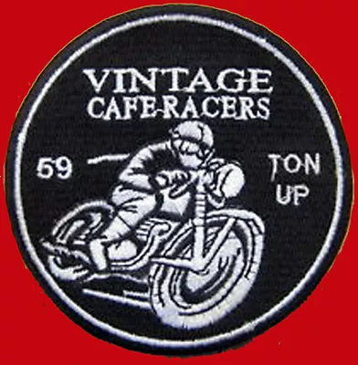 Vintage Cafe Racer 59 Ace Ton Up  Oval 3 Inch Embroidered Biker Patch • $6.99