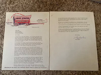 1955 Colonel Tom Parker Hank Snow Original Letter Jamboree Attractions • $449