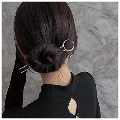 Yheakne Vintage U Shape Hair Stick Pins Moon Hair Fork Metal Long Hair Pin Si... • $12.70