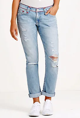 True Religion $359 Women's Audrew Slim Boyfriend Super T Jeans - WDAAB713A Sz 24 • $79.20