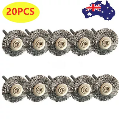 20X Stainless Steel Wire Brush Dremel Tool Rotary Die Grinder Removal Wheel Setㄨ • $17.84