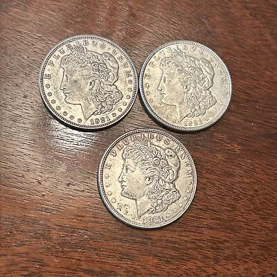 Lot Of 3 1921 D Morgan Silver Dollars • $100