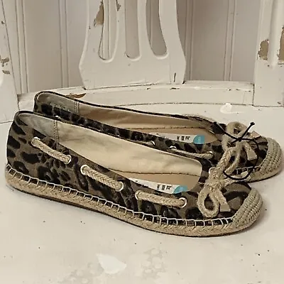 Franco Sarto Womens Shoes Size 7 M Cheetah Animal Print Flat Espadrilles Slip On • $23.95