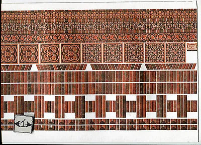 Embossed Ornamental 34980 Dark Brick  Wallpaper World Model Dollhouse 1/12 Scale • £7.23