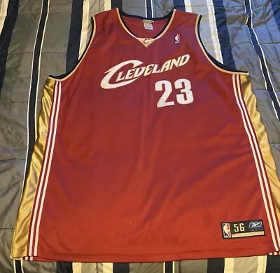 Vintage Authentic LeBron James Reebok NBA Cleveland Cavaliers Jersey Size 56 3XL • $125.99