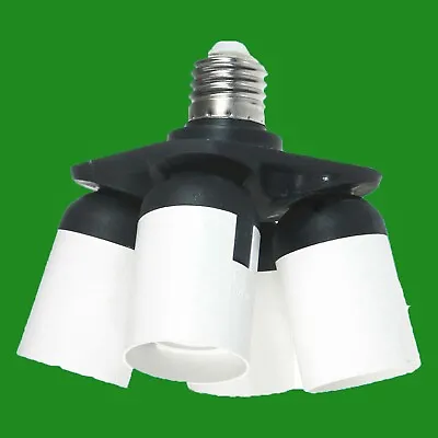 1x E27 To 4E27 Light Bulb Socket Splitter Adaptor Photography Lamp Base UK Stock • £6.90