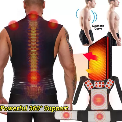 Magnetic Self Heating Back Support Tourmaline Therapy Belt Waist Shoulder Brace • $8.79