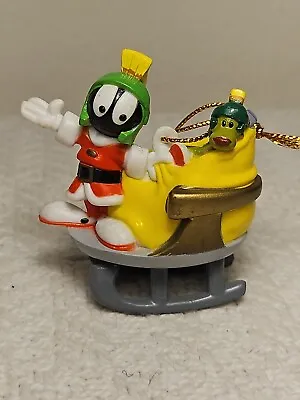 Marvin The Martian & K-9 Sled Christmas Ornament Warner Brothers 2000 • $8.98