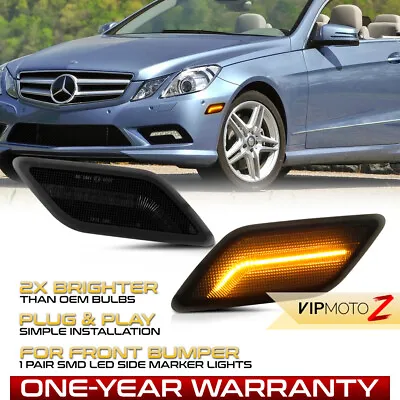 [FULL LED]Amber Smoked Side Marker Lamps For 2010-2013 Benz E350 E400 E550 E63 • $22.95