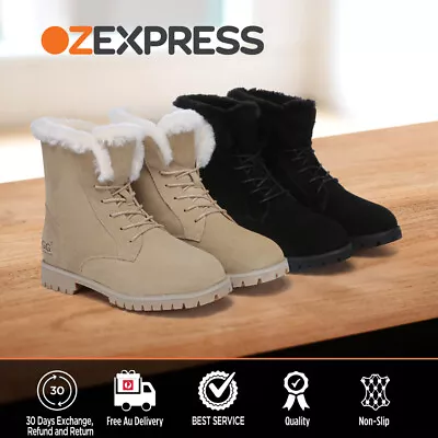 AUSTRALIAN SHEPHERD® UGG Women Sheepskin Wool Lace Up Ankle Fashion Boots Jean • $125