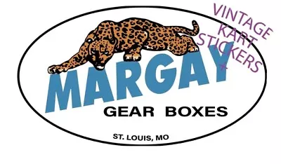 Vintage Go Kart Blue Margay / New Breed Seat Side Sticker Decal New Repro • $16