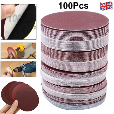 100x Sandpaper 75mm 3  Sanding Discs Grinding Pads Sheets For General Polishing • £8.99