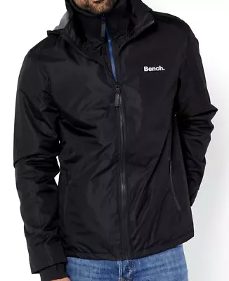 New Mens Bench Hawn Zip Through Jacket Fleece Lined Black Size S SALE • $43.50