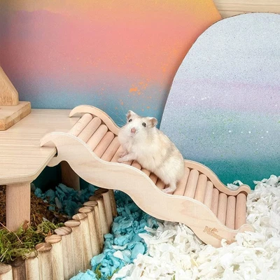 £7.22 • Buy Mice Wooden Climbing Ladder Hamster Chew Toys Ramp Bridge Cage Accessories