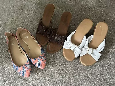 3 X Pairs Summer Shoes Size 4 & 5 Oasis + Marks & Spencer • £4.95