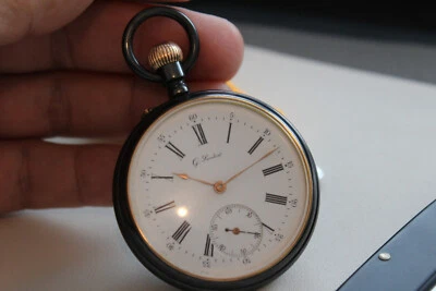 $1172.70 • Buy Vacheron & Constantin For Gustave Sandoz Cal. 19  Gun Metal Pocket Watch C.1890