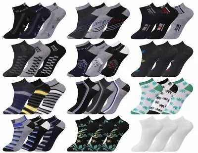 3612 Pairs Mens Trainer Liner Ankle Socks Funky Designs Adults Sports 6-11 • $13.55