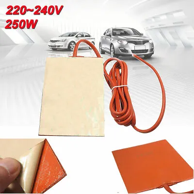 Car Engine Oil Pan Sump Tank Heater 220~240V 250W Silicone Heating Pad 9 X 13cm • $17.24