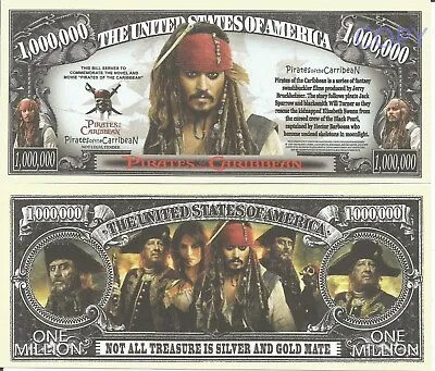 Pirates Of The Caribbean Jack Sparrow Commemorative Million Dollar Bills X 2 • £1.99