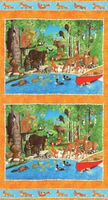 Forest Friends Animals - Ingrid For Moda Quilt Panel 60 X 110cms CLEARANCE • £3.50