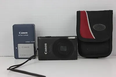 Canon PowerShot ELPH 12 MP AF 5x Black Digital Camera Bundle 300 HS PC1591 • $221.47