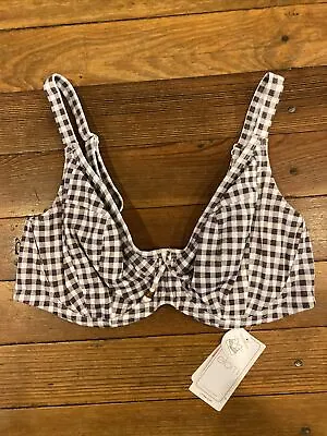 BNWT Elomi Swim Checkmate Bikini Top ES800302 Grey 36E UK • $59