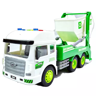 26cm Large Construction Vehicle Garbage Truck Lorry Friction Kids Toy Xmas Gift • £10.99