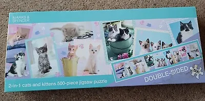 Marks & Spencer Double-Sided Cats And Kittens 500 Piece Jigsaw Puzzle Complete • £3.50