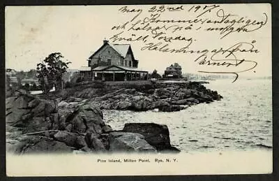 Pine Island Milton Point Rye New York F. E. Guerin Postcard 1907 • $29.99