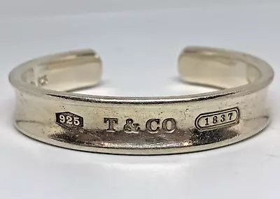 Authentic .925 Tiffany & Co. 1997 Sterling Silver 1837 Concave Cuff Bracelet • $273.53