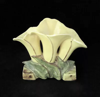 Vintage McCoy Pottery Yellow Calla Lily Planter Or Vase • $31.60