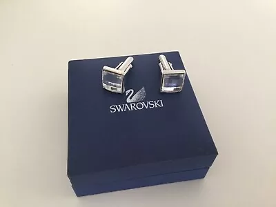 Genuine Swarovski Clear Crystal Square Cuff Links • $40