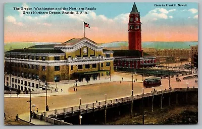 Postcard O.W. & N.P. Great Northern Railroad Depot/Station Seatle Wa. *AZ398 • $4.75