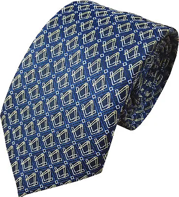 Freemasons Masonic Neck Tie Navy And Gold Optional Pocket Square • £15.99