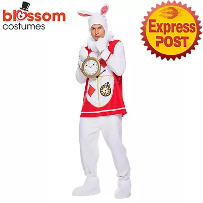 EY229 White Rabbit Mens Mad Hatter Alice In Wonderland Book Week Party Costume • £37.84