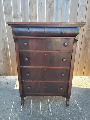 Antique American  Empire 6-Drawer Mahogany Dresser • $699