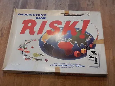 Vintage Waddington's Board Game Risk Complete But Well Used • £13.99