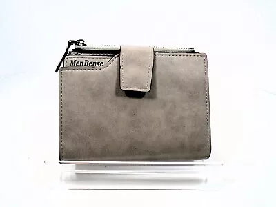 MenBense Gray Folding Wallet PU Leather Unisex Change Bill CC Holder Accessories • $12.95