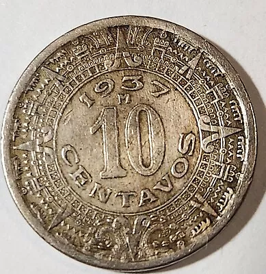 Mexico...1937 10 Centavos...nice Coin...free Shipping...(#167) • $14.99