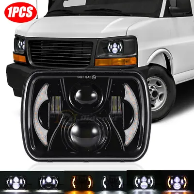 7x6  LED Headlight Hi/Lo Beam Halo DRL For GMC Savana 1500 2500 3500 Safari Van • $34.99