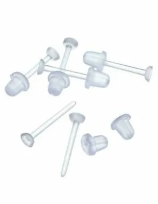 50 Clear/Invisible Stud Earrings/retainers Also As Bases For Crafting  £2.50 • £2.50