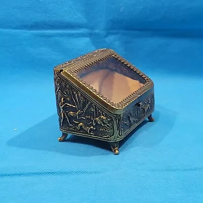 Vintage French Jewelry Box Trinket Dog Hunting Scene • $104.68