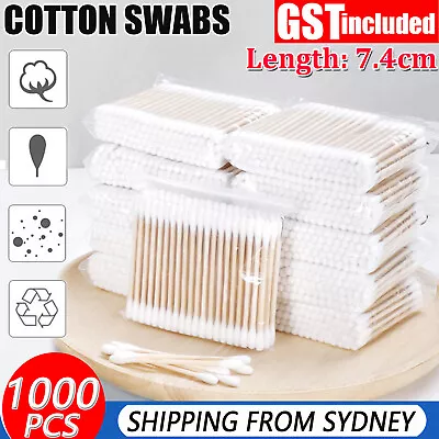 1000PCS Disposable Wooden Handle Cotton Swab Ear Buds Q-Tip Makeup Cosmetic New  • $13.55