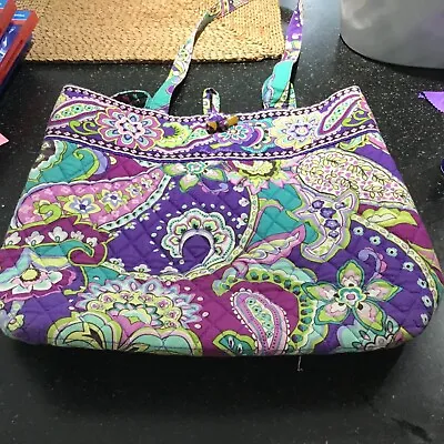 Vera Bradley Heather Paisley Purples Pinks Purse Shoulder Tote Bag Handbag EUC • $17.99