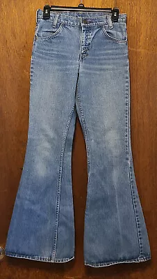 Vintage Levis Orange Tab Bell Bottom Jeans 28 X 32 From The  '70's  No Tears • $105.99