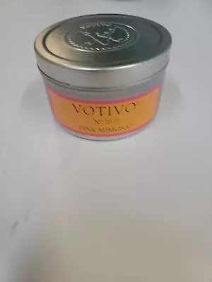 NEW Votivo Pink Mimosa Travel Tin Candle 4oz. Lovely ~ Hard To Find! • $15