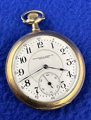 Vintage Illinois Springfield Men Pocket Watch “ The Hoover&Smith Co.”Gold Plate • $61